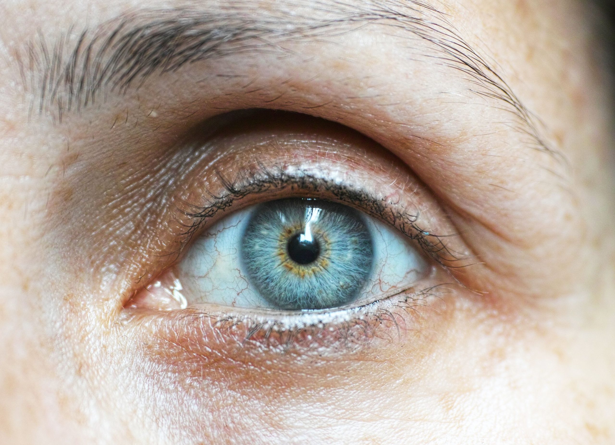 Oeil bleu avec details intriques de l'iris
